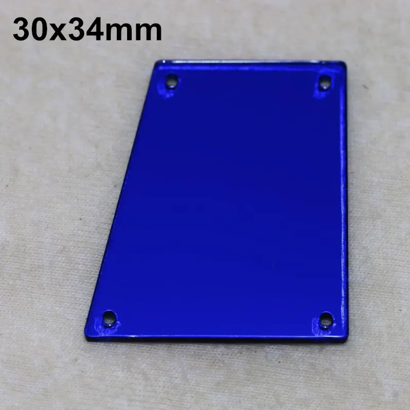 A23-30x34 Сапфировое акриловое зеркало пришивные стразы DIY плоское зеркало акрил пришивные камни с отверстиями для шитья - Цвет: A23-30x34