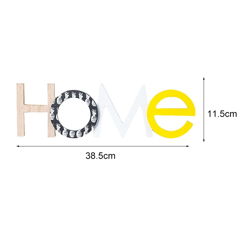 HOME-1 Скандинавский деревянный дом/семья логотип настенное искусство детский сад украшение Свадебная вечеринка украшение дома буквы детская комната украшение - Цвет: HOME-1