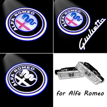 

2pcs LED Car Door Welcome Light Logo Projector For Alfa Romeo 156 159 Mito Giulietta Brera Giulia Stelvio car-styling