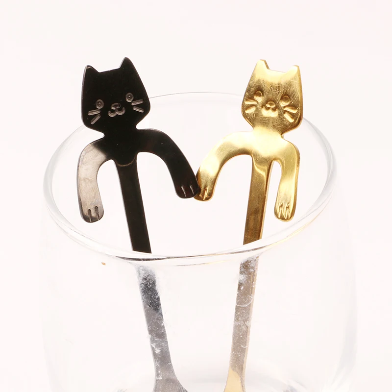 Ложка для кофе и чая в виде кошки 3 цвета|creative spoons|tea spoonmini spoon |