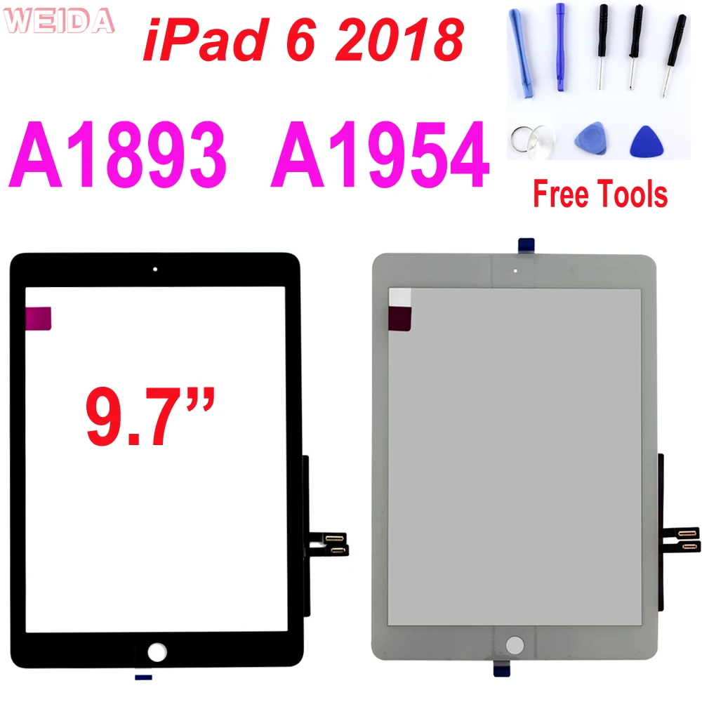 

For iPad 2018 A1893 A1954 Touch Screen Digitizer For iPad 6 6th iPad 9.7 2018 Lcd Display Touch Screen Front Outer Panel Glass