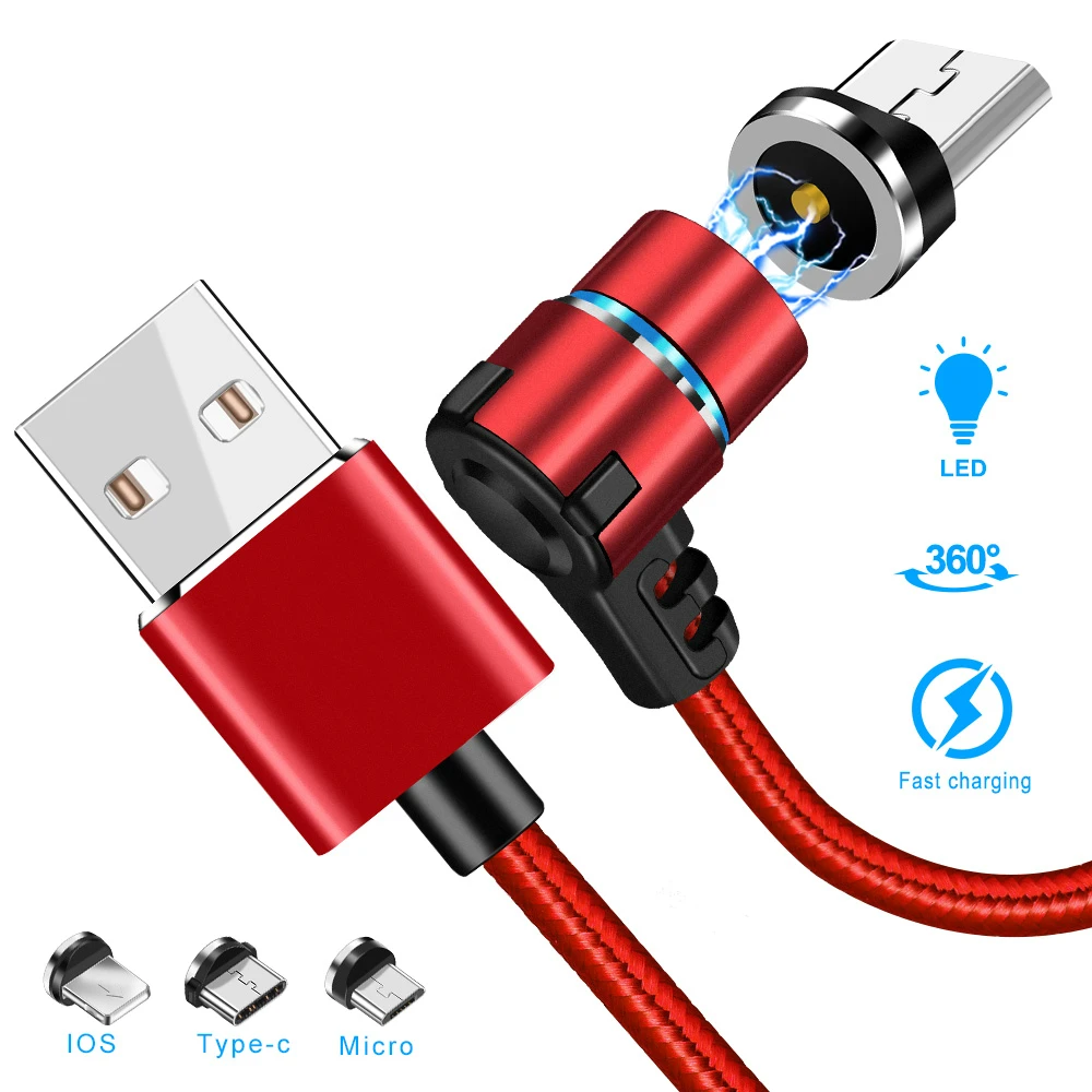 KSTUCNE Micro USB Магнитный кабель зарядное устройство 90 градусов быстрая зарядка кабель type C для iPhone 7 X S Max huawei P20 samsung USBC провод