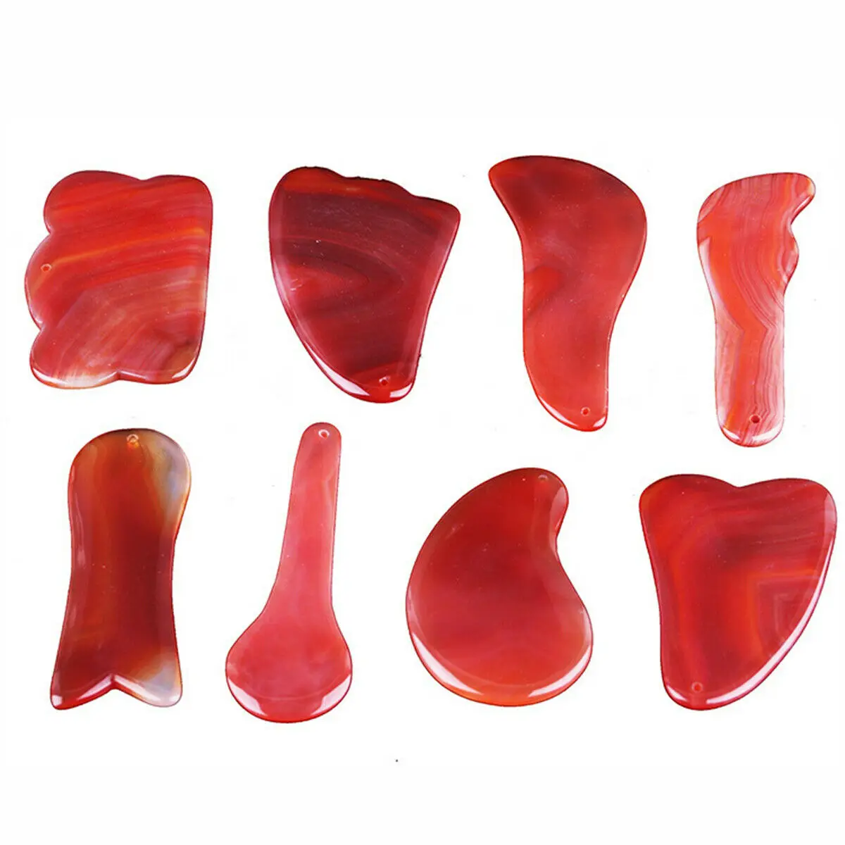 Natural Agate GuaSha Stone Board Massage Tool Beauty Facial Scraper For All Skin | Дом и сад