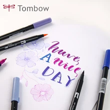 1pc Tombow ABT Dual Brush Pen Watercolor Art Marker for Lettering Animation Design 108 Colors Double Heads Professional Painting