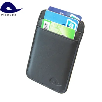 

Plapupa 100% Cowhide Leather Vertical Flat Matte Frosted Color Card Holder Glossy credit Round Corner Genuine Leather card case