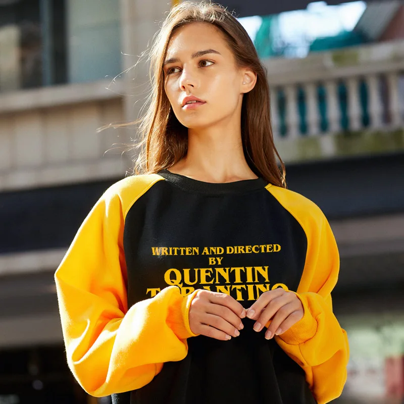 Мужская толстовка Quentin Tarantino PulpFiction, написанная и направленная Квентин Тарантино, желтые толстовки, женская уличная одежда