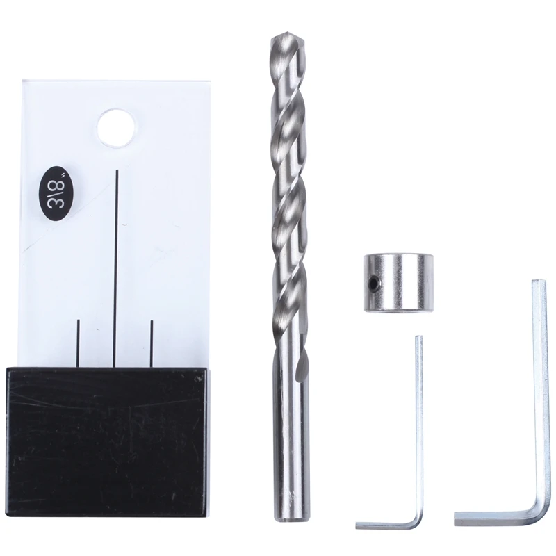 

Dowel Jig Acrylic Hardened Steel Pocket Hole Jig 1/2 Inch 3/8 Inch 1/4 Inch Vertical Drill Guide Hole Locator for Woodworking To