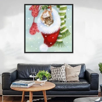 

Painting Diamond Cross Stitch Diamond Square Card Snowman Gift Inlay Embroidery Full Diamond Mosaic Christmas Decoration