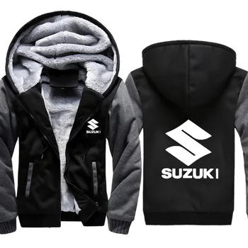 

Hoodies Men Suzuki Car Logo Print Jacket Men Hoodies Casual Winter Thicken Warm Fleece cotton Zipper Raglan Coat Male Tracksuits