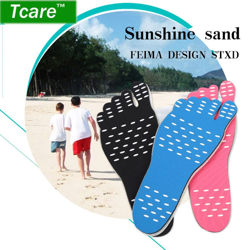 

Tcare 1Pair Foot Pads for Barefoot Lover Stick on Soles Invisible Shoes Stick on Foot Stickers,Stick on Soles With Anti-Slip