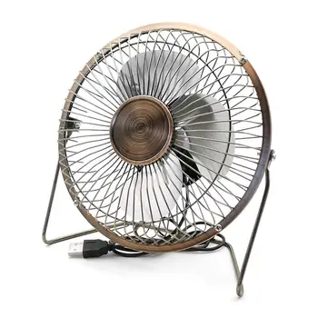 

6 Inch Mini USB Electric Fan Classical Bronze Iron Desktop Fan Personal Portable Cooling Fan for Office Household Traveling