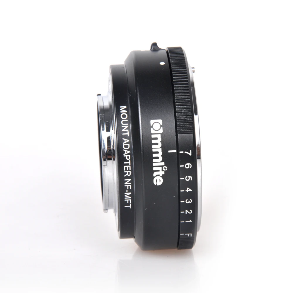 Commlite CM-NF-MFT Алюминиевый адаптер апертуры для Nikon G DX F Крепление объектива к Micro 43 MFT со съемной 14 штатив ноги черный
