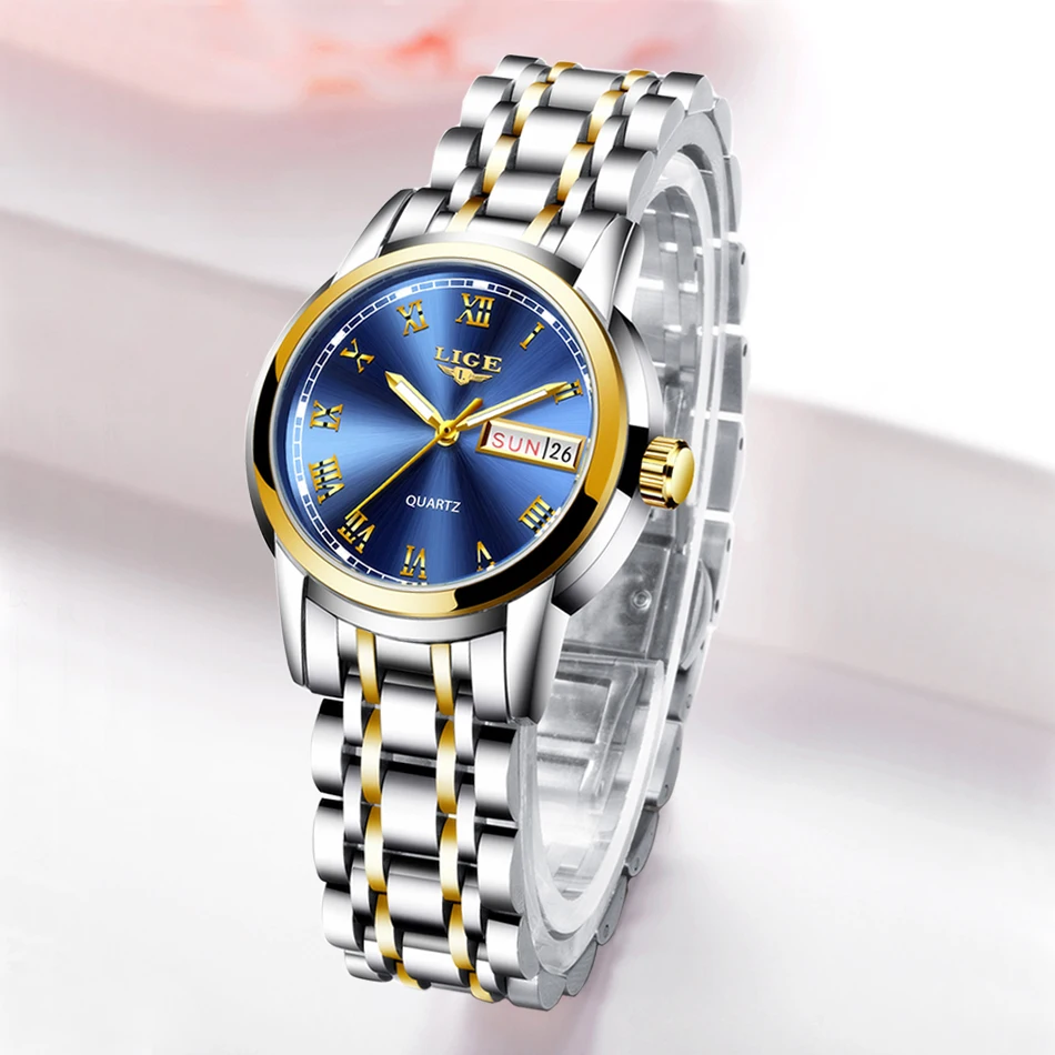 2020 LIGE New Rose Gold Women Watch Business Quartz Ladies Top Brand Luxury Female Wrist Girl Clock Relogio Feminino | Наручные часы