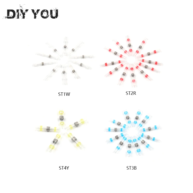 

50/100PCS/lot Heat Shrink Soldering Sleeve Terminals Insulated Butt Wire Connectors Electrical Wire Soldered Terminals DIY YOU
