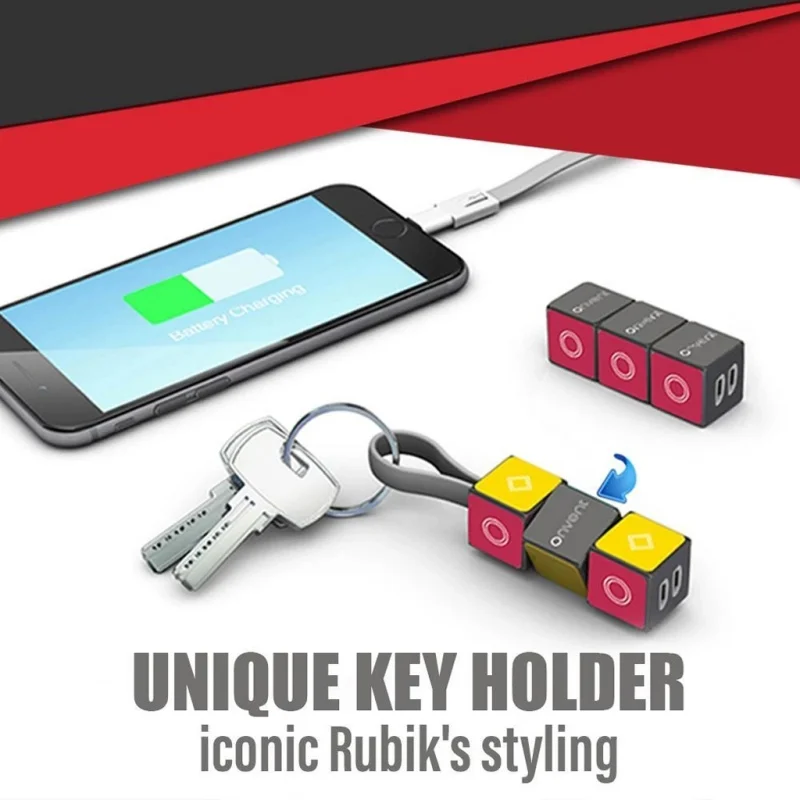 Cube Data Charging Line Keyring USB Cable Adapter For Cellphone Adapter Keychain Charger