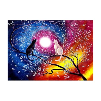 

5D Diamond Painting Full Kits, Cat Crystal Rhinestone Embroidery Pictures Arts Craft Gift Included for Home Wall Decor