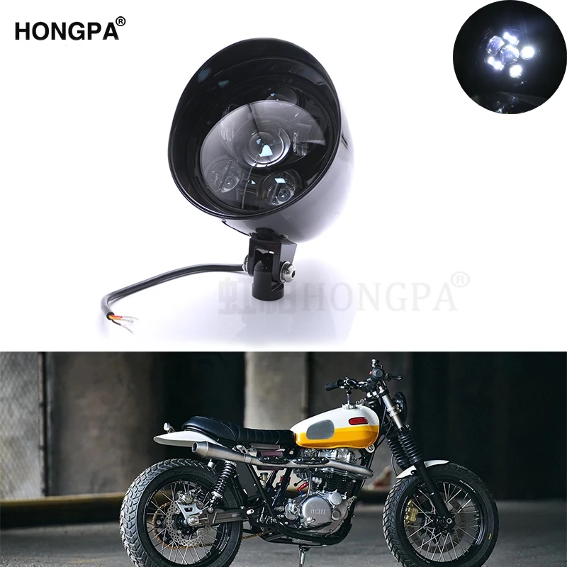 " большой 6 светодиодные фары мотоцикла пуля три бар для Harley Sportster Dyna Softail Bobber Chopper на заказ
