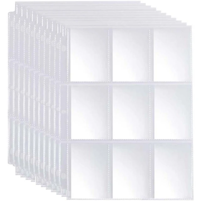 30/50pcs 9 Pocket Pages 11 Holes Top Loader Trading Baseball Card 540  Pockets Sleeves Large Capacity Photocards A4 Binder Refill