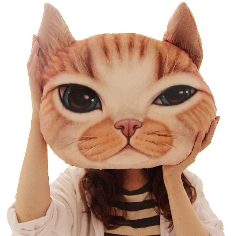 Подушка 3D с рисунком кота 35x29 см, подарок на день рождения, мягкие удобные прочные для автомобиля офис MYDING