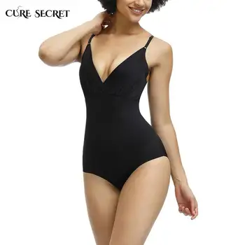 

CURE SECRET Women's Slimmer Seamless Tummy Control Slip Shapewear V-Neck High Waist Butt Lifter Underwear Butt Lifter Bodysuit