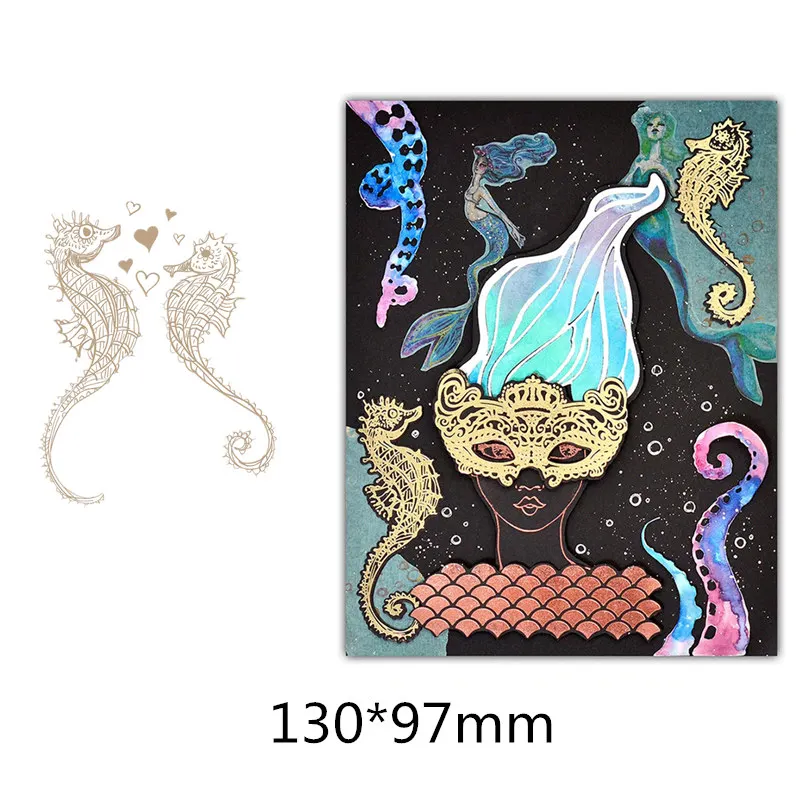 H3898 Каркас для венка Seahorse металлические Горячие тарелки из фольги для DIY Скрапбукинг фото альбом подарочная карта изготовление рукоделия singsing2019 - Цвет: H3898