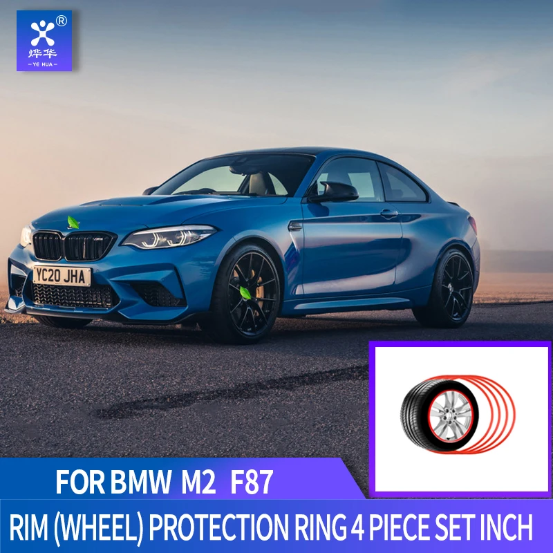

Rim (Wheel) Protection Ring Fit For BMW M2 F87 17.18 19''20'' 4 Piece Set Inch Hub Cap Leather Hub Conservation Circ