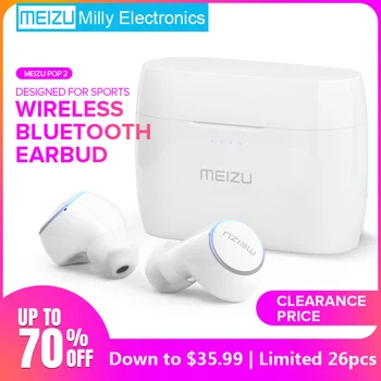 

MEIZU POP2 TW50S Wireless Earphone with Touch Control and Waterproof In-Ear Headset 8H Playing Time with Charging Case