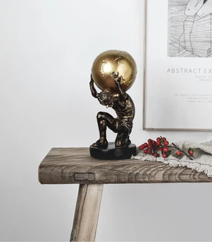 

Ancient Greek Atlas Character Model Statue Decoration Ornament Sculpture Home Office Desk Decorative Ornament Accessories Gift