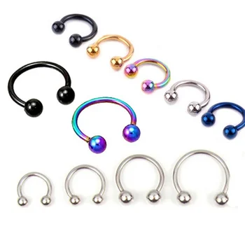 

Hot Fake Body Jewelry Piercing Stud Thin Simple Small Hoop Stainless Steel Sexy Surgical Steel Open Nose Ring On 6/8/10mm