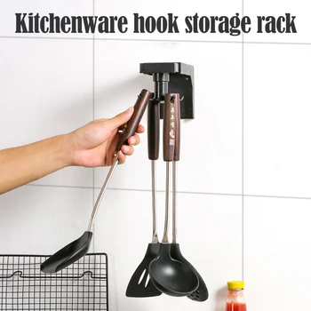 

Wall-Mounted Utensils Hook Rack Rotating Shelf Telescopic Hanging Storage Organizer for Kitchen Bathroom 14x7x10cm