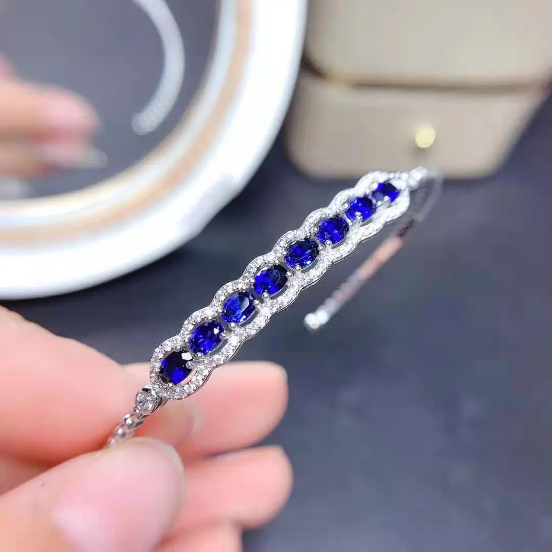 Kay Garnet & White Lab-Created Sapphire Bracelet Sterling Silver 7.25