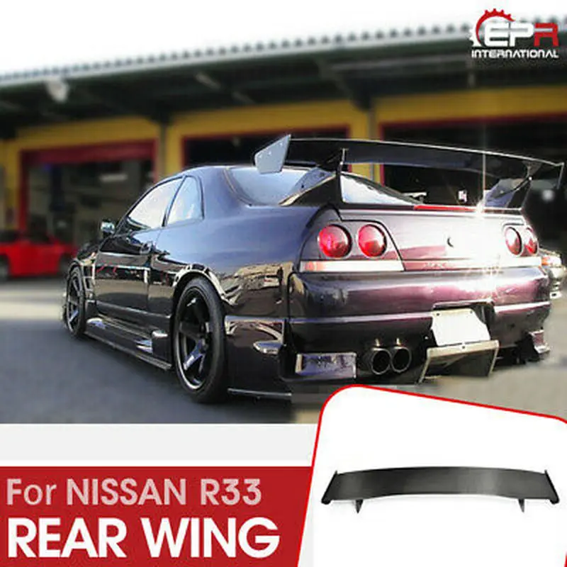 Для Nissan R33 Skyline GTR Bee Style FRP черный или серый Неокрашенный задний спойлер GT Крыло 5 шт.