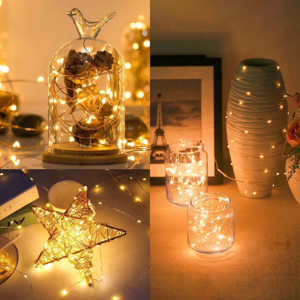 LED Waterproof string Lights- UL Adaptor Included,  Warm White (6)