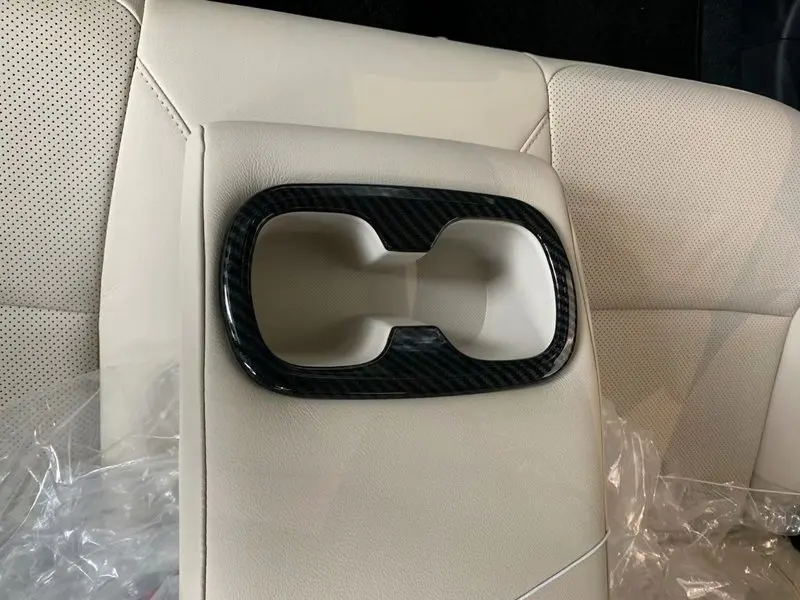 Auto carbon fiber cup holder trim interior moulding sticker for toyota