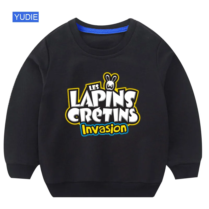 

Sweatshirts 3-9Years Old Cartoon Child Crazy Rabbit Print Sweatshirts Boy Girl Rabbit Funny Autumn White Round Neck Cotton Shirt