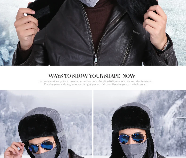 Men's Hat Winter Cotton Cap Thick qi che mao Women's Youth Winter Wind-Resistant Cold Earmuff Masks Elderly Ushanka