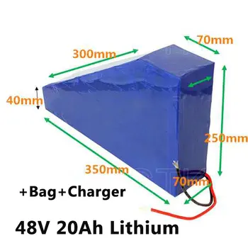 

Triangle 48V 20Ah lithium li ion battery pack for 1500W 1000W E bike motorcycle mountain bike fat bike electric bicycle+charger