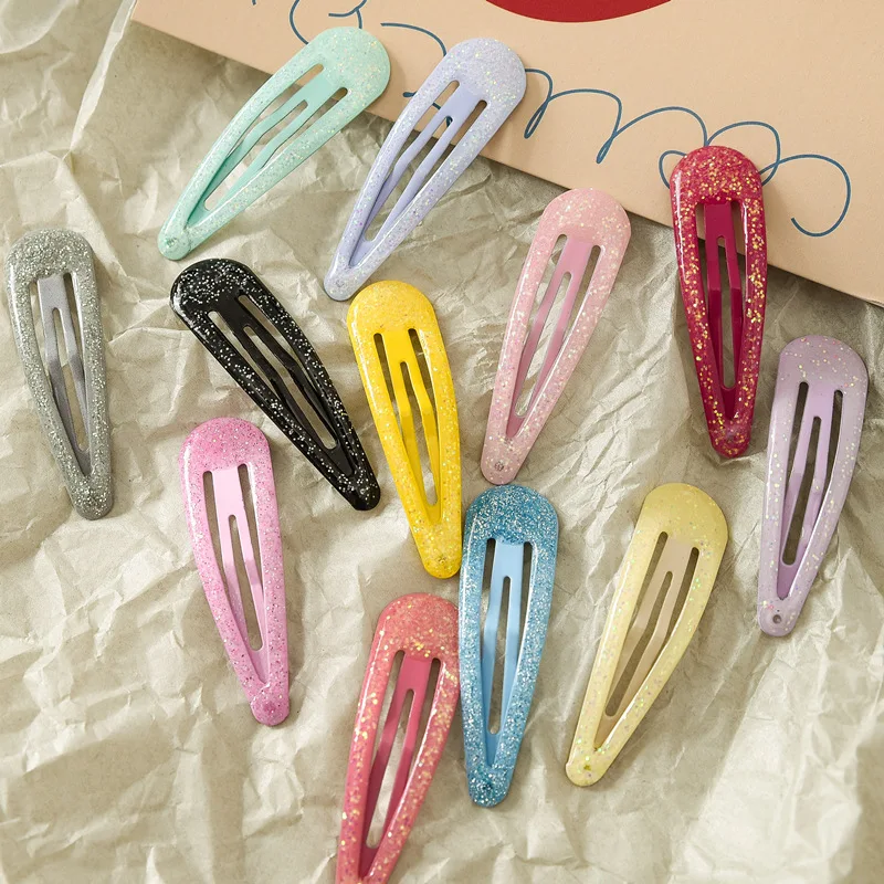 Летние новые стильные детские заколки для девочек с сердечками, ББ заколки с волшебным градиентом, мерцающая пудра, заколки для волос, аксессуары для волос