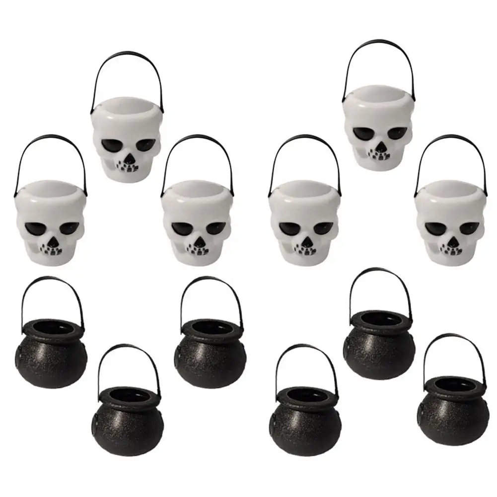 

New Arrival 3Pcs Scary Skull Candy Kettles Pot Hanging Horror Props Halloween Decoration