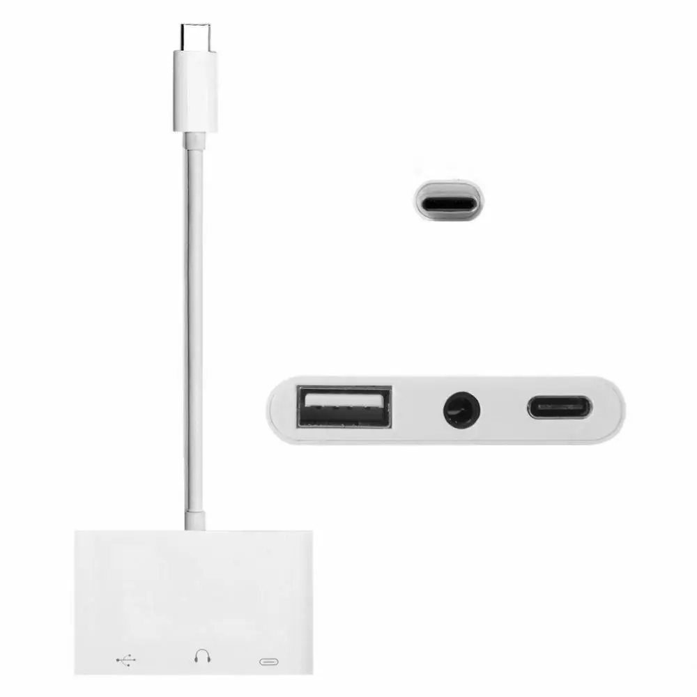 BAAQII USB-C type-C до 3,5 мм наушники AUX аудио и USB 2,0 Женский и мощность PD адаптер для сотового телефона планшета легко использовать AA4536