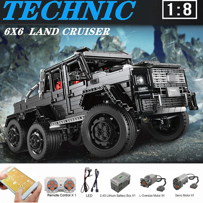 LE J901 lepinblocks Technic RC автомобиль серии мс внедорожник 6x6 LAND крейсерская модель с