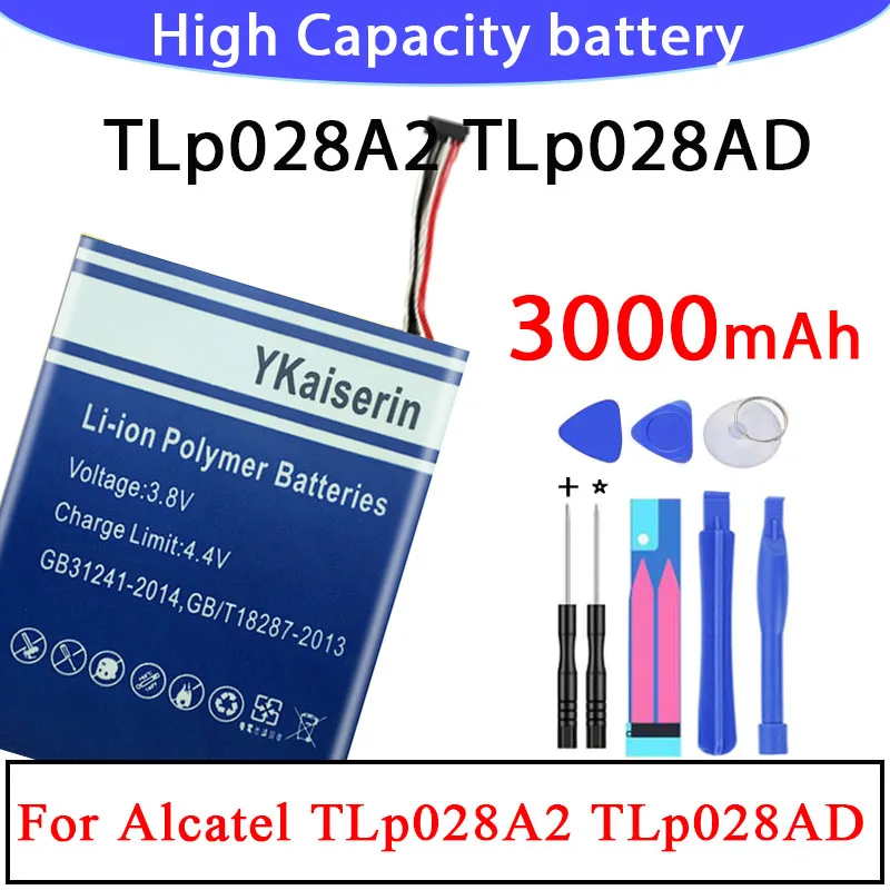 3000mAh Tablet Battery TLp028A2 TLp028AD For Alcatel One Touch Pixi 3 (7) LTE / Pixi 3 7.0 4G