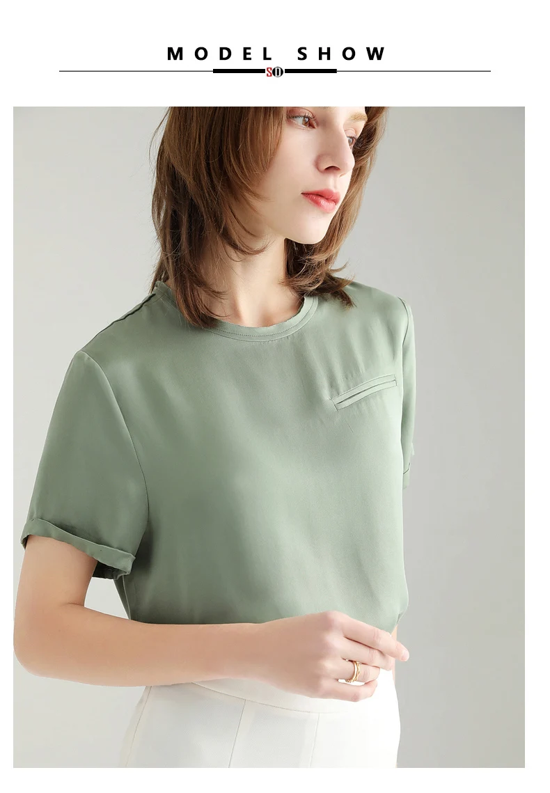 SuyaDream Women Solid T Shirt 100%Silk Satin O Neck Short Sleeves Chic Shirt 2021 Spring Summer White Silk Top SuyaDream Women Solid T Shirt 100%Silk Satin O Neck Short Sleeves Chic Shirt 2021 Spring Summer White Silk Top