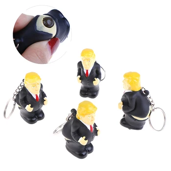 

Simulation Poop Keychain President Donald Trump Doll Pendant Squeeze Bag Keyring Funny Car Spoof Toy