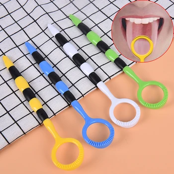 

1PCS Useful Tongue Scraper Food Grade Plasctic Oral Tongue Cleaner Mouth Brush Reusable Fresh Breath Maker