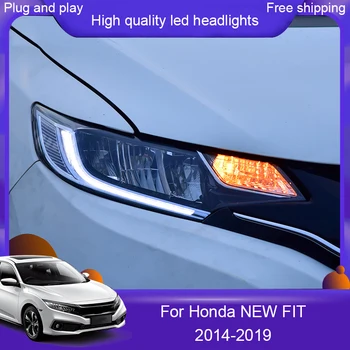 

2Pcs LED Headlights For Honda Fit 2015-2019 led car lights Angel eyes Full LED KIT Fog lights LED Daytime Running Lights