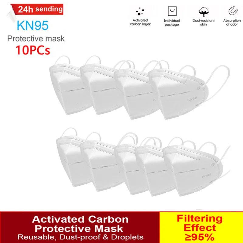 

10/30/50/100pcs N95 Masks Anti Fog KN95 Face Mask Anti PM2.5 Dust Protective 95% Filtration Mouth Cover As KF94 FFP3 FFP2