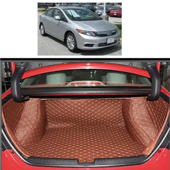 

for Leather Car Trunk Mat Cargo Liner for Honda Civic 2011 2012 2013 2014 2015 9th Civic Rug Carpet Interior Accessories