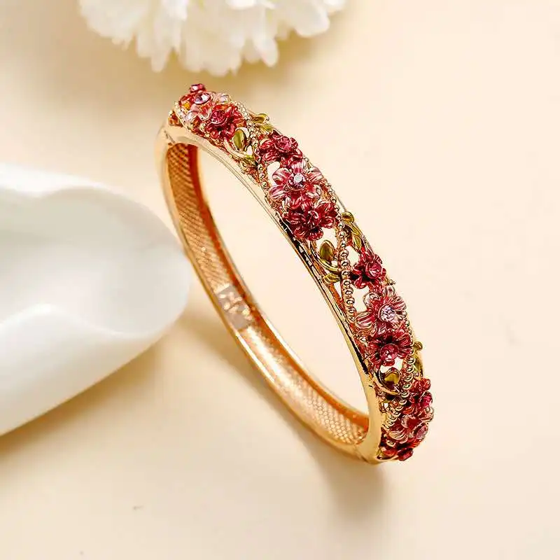 Дворцовый винтажный женский браслет ручная роспись изящная Открытый с полыми