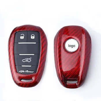 

New Carbon Fiber ABS Car Key Cover Case For Alfa Romeo Giulia Stelvio 2017-2018 Car Protection Key Shell Interior Accessories